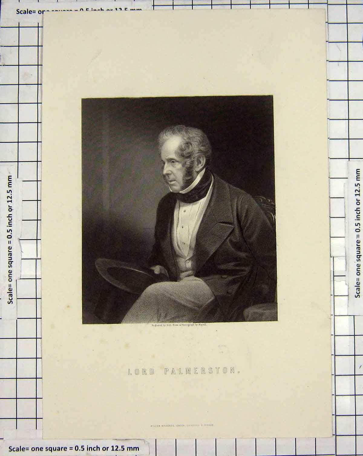Original Old Antique Print Engraving Holl Portrait Lord Plamerston