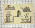 Original Old Antique Print Ancient Artillery War Weapons Catapult