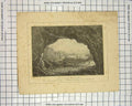 Original Old Antique Print Engraving Cave Porthpyg Mullyon Cove Jackson