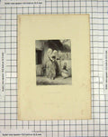 Original Old Antique Print Engraving Three Ages Mother Lady Child