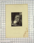 Original Old Antique Print Engraving Grandmother Sleeping Wilson Decaisne