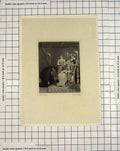 Original Old Antique Print Engraving Lady Throne Man Kneeling Heath