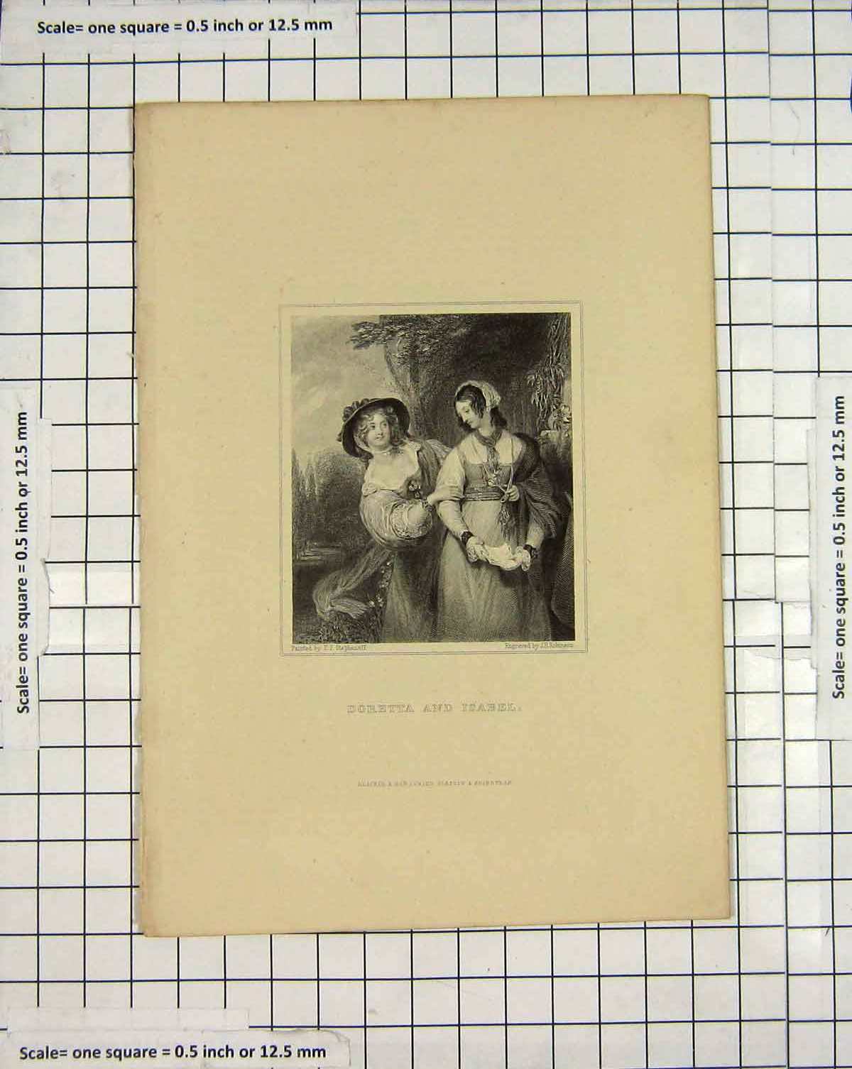 Original Old Antique Print Engraving Doretta Isabel Ladies Robinson