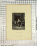 Original Old Antique Print Engraving Lady'S Page Servant Hollander