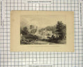 Original Old Antique Print Engraving Brenckburn Priory Northumberland Dobson