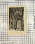 Original Old Antique Print Engraving Hexham Church Northumberland Sands