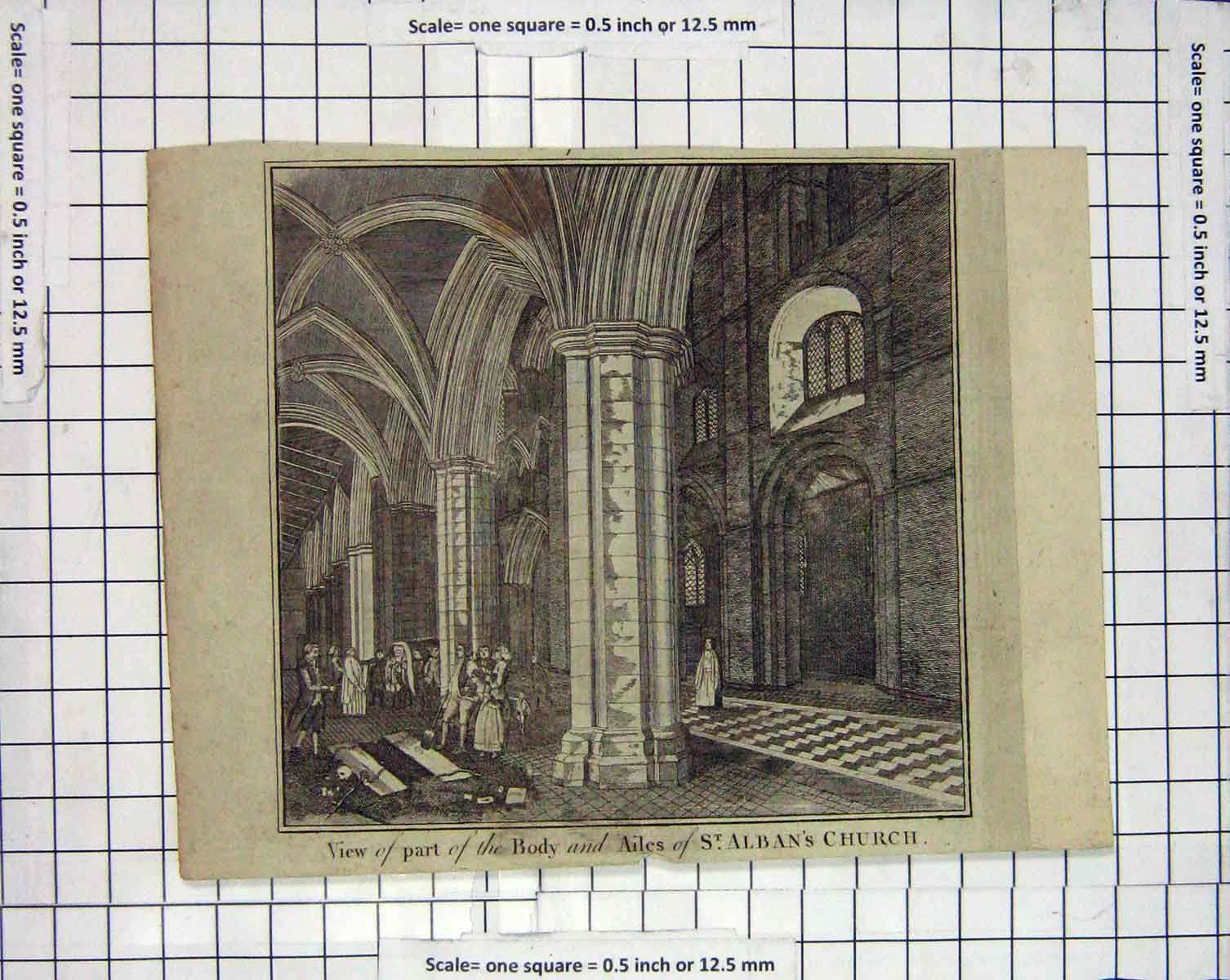 Original Old Antique Print Engraving Portrait Maria Nun Santa Clara Woolnoth
