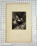 Original Old Antique Print Engraving Portrait Donna Julia Robinson 19th Century