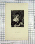 Original Old Antique Print Engraving 1835 Portrait Orphan Woman Ryall 19th