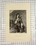 Original Old Antique Print Engraving 1851 Portrait Glee Maiden Penstone 19th