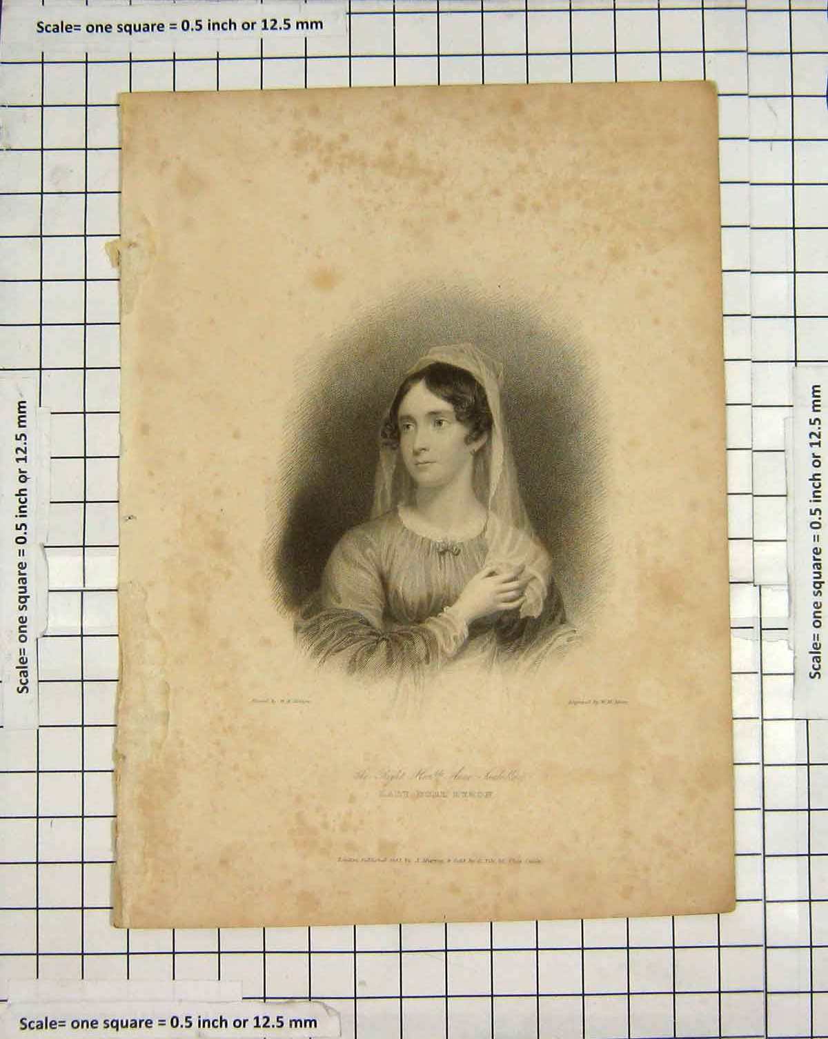 Old Antique Print Engraving Portrait Anne Isabella Lady Noel Byron 1832 19th