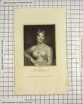 Original Old Antique Print Engraving 1812 Portrait Mrs Edwin Bell 19th Century