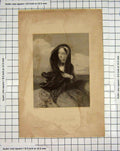 Original Old Antique Print Engraving 1840 Portrait Alice Bridgenorth Holl 19th