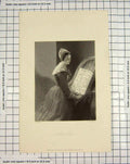 Original Old Antique Print Engraving 1851 Portrait Alice Lee Robinson Victorian