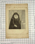 Original Old Antique Print Engraving Portrait Lady Costume Kent