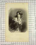 Original Old Antique Print Engraving 1845 Portrait Gulnare Artlett Lady 19th