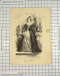 Original Old Antique Print Engraving Portrait Marie Medicis Arouague