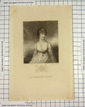 Original Old Antique Print Engraving Portrait Lady Gertrude Villiers