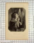 Original Old Antique Print Engraving 1844 Portrait Aurora Raby Finden Wood 19th