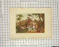 Original Old Antique Print Colour Scene Finding Baby Moses Basket