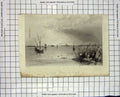 Original Old Antique Print Mouth River Danube Boats Wallis Bartlett