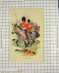 Original Old Antique Print Colour Cavalry Charge Soliders Horses