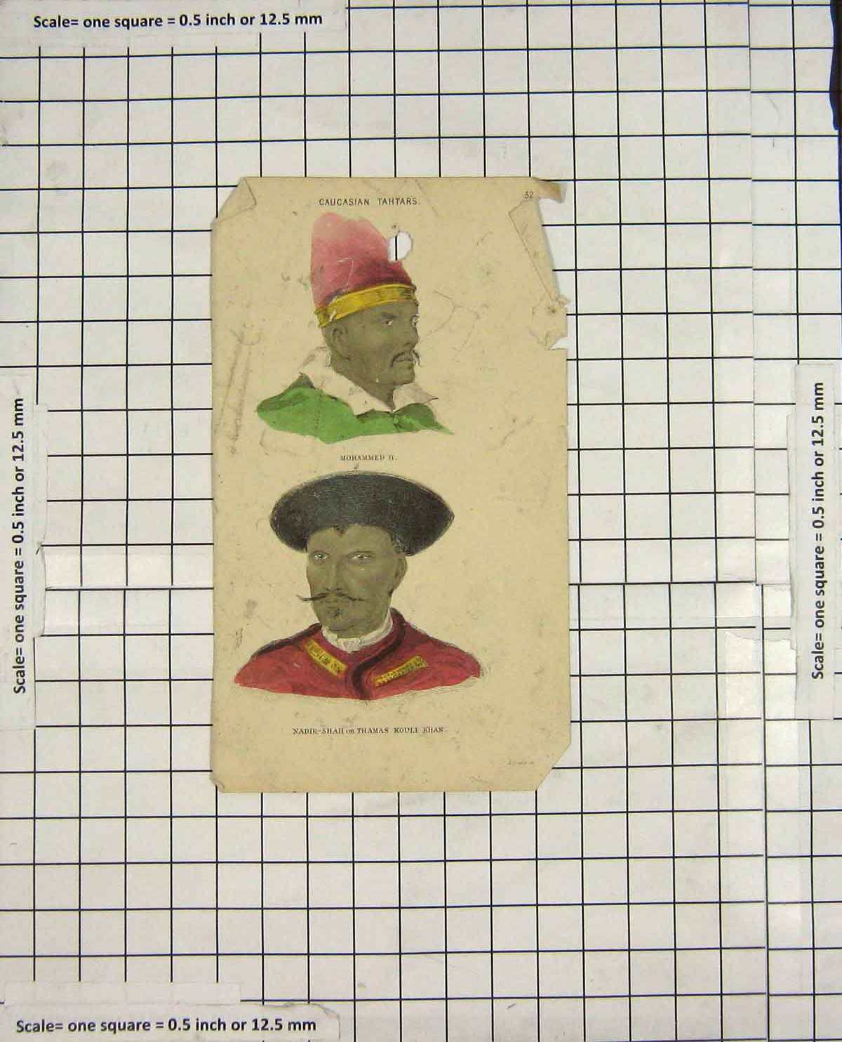 Old Antique Print Caucasian Tahtars Mohammed Nadir-Shah Thamas Kouli Khan