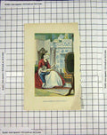Original Old Antique Print Colour Portrait Philip Doddridge Mother