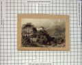 Original Old Antique Print View Fragsburg Mountains House Trees 18th Century