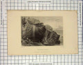 Original Old Antique Print View Blackgang Chine Rocks Sea Bartlett Victorian