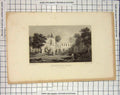 Original Old Antique Print Basingwerk Abbey Flintshire Jorden 20th Century