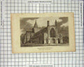 Original Old Antique Print Rochester Cathedral Architecture Warren 20th Century