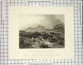 Original Old Antique Print Pont Gwryd Snowdon Caernarvonshire Engraving Bentley