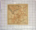 Original Old Antique Print Map Italy Street Plan Bergamo Citta Bassa