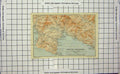 Original Old Antique Print Map Italy Recco Chiavari Portofino Rapallo