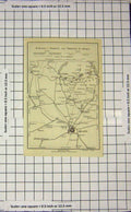 Original Old Antique Print Map Italy Street Plan Milano Como Monza Varese