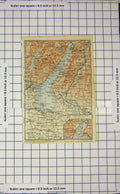 Original Old Antique Print Map Italy Verona Valeggio Riva Salo Lago Garda