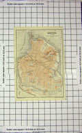 Original Old Antique Print Map Italy Street Plan Mantova Lago Superiore