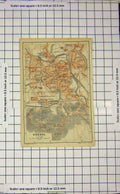 Original Old Antique Print *113 Map Italy Street Plan Vicenza Campo Marzio