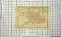 Original Old Antique Print Map Italy Street Plan Piacenza Castello