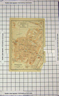 Original Old Antique Print Map Italy Street Plan Modena Cittadella