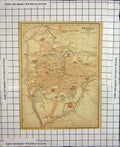 Original Old Antique Print Map Italy Street Plan Padova Canale Alicorno