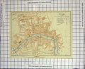 Original Old Antique Print *115 Map Italy Street Plan Pisa Fiume Arno River