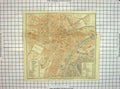 Original Old Antique Print Map Italy Street Plan Torino Fiume Po River