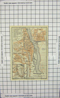 Original Old Antique Print Map Germany Street Plan Liegnitz Frankfurt Oder