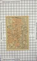 Original Old Antique Print Map Germany Street Plan Umgebung Weimar Park