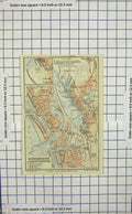 Original Old Antique Print Map Germany Plan Bremerhaven Geestemunde