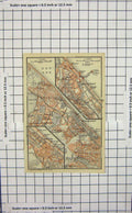 Original Old Antique Print Map Germany Ahlbeck Sellin Heringsdorf Ostee