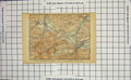 Original Old Antique Print Map Germany Friedrichrod Kornberg Kabarz