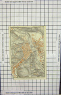 Original Old Antique Print Map Germany Street Plan Meissen Fischergasse